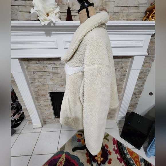 Nike Swoosh-logo faux-shearling short‎ teddy jacket plus size 2X new!! - Picture 5 of 12